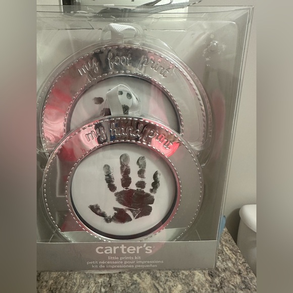 NWT Carter’s little prints ornament kit Silver 1 for 🤚 print 1 for🦶print in box - Picture 3 of 8